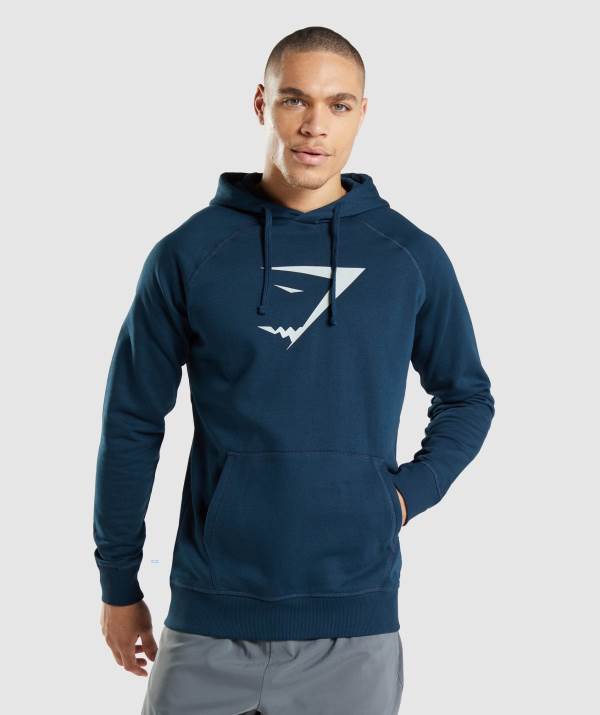 Panske Mikiny S Kapucňou Gymshark Sharkhead Infill Námornícka Modrá | DW7164820